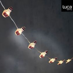 klasszikus fehér fényű elemes fényfüzér hóemberekkel 10 LED izzóval, 100 cm