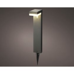 Aluminium vázas szolárlámpa, antracit, meleg fehér fénnyel, 16,5x9,5x50 cm