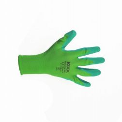 Kerti kesztyű, zöld, 10-es, nylon/latex