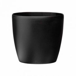 Elho Brussels Round Metallic Black, 18 cm műanyag kaspó