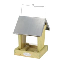 Esschert Design függeszthető szürke fém madáretető 15,7x15,5x22,1 cm, cinktetővel