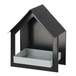 Esschert Design fali fekete fém madáretető 19,4x12,3x23,2 cm