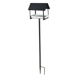 Esschert Design leszúrható fekete fém madáretető 19,4x29,1x127,8 cm
