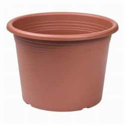 Műanyag henger alakú virágcserép terrakotta színben, 80 cm