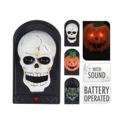 Hang- és fényhatásos halloweeni csengő, 210x125x60 mm, több változatban