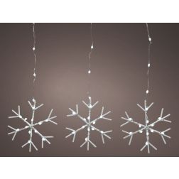 Hidegfehér LED hópehely fényfüzér, 648 égővel, 210 cm