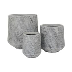NDT Crosby 02G grey set of 3 kerámia növénytartó szett