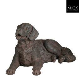 Golden retriever alakú szobor sötétszürke színben 66x39x34 cm