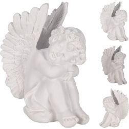 &Uuml;lő angyalfigura &ndash; műgyanta, 7,5 &times; 7,5 &times; 10 cm, t&ouml;bb v&aacute;ltozatban