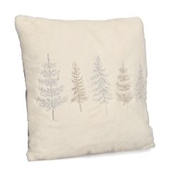 Vallnord elefántcsontszínű díszpárna fenyőmintával, 45 × 45 cm