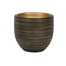 NDT Le Havre 20-01ZG / Black/Gold kerámia kaspó 16 cm