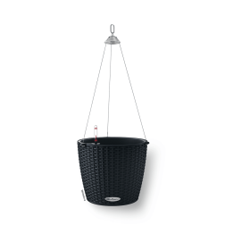 Lechuza NIDO Cottage 28 cm műanyag felakasztható kaspó graphite black