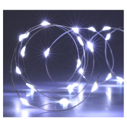 Elemes micro f&eacute;nyf&uuml;z&eacute;r, 100 feh&eacute;r LED, ez&uuml;st dr&oacute;t, 4,95 m vil&aacute;g&iacute;t&oacute; szakasz; 10 cm bevezetők&aacute;bel