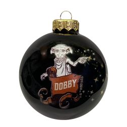 Kék üveg karácsonyfadísz, Harry Potter – Dobby, 8 cm