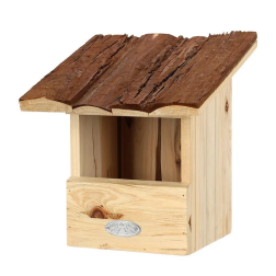 Esschert Design natúr fa madárház 24,3x21,5x20,3 cm vörösbegynek, fakéregtetővel