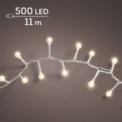 Lumineo Cherry LED fényfüzér, melegfehér fénnyel, 500 LED, 11 m, átlátszó kábellel
