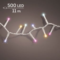 Lumineo Soft Glow LED kompakt fényfüzér, többszínű fénnyel, 500 LED, 11 m, átlátszó kábellel