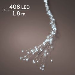 Lumineo Függőleges mikro LED fényfüzér, hidegfehér fénnyel, 408 LED, 1,8 m, ezüst kábellel