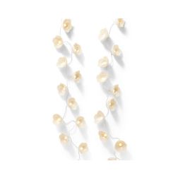LED Fényfüzér virágokkal, törtfehér színben, 140 cm