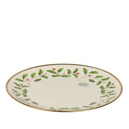 Zöld mintás porcelán lapostányér arany peremmel, Ø 27 cm; magasság: 2,7 cm