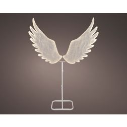 Fehér LED-es angyalszárny, melegfehér fénnyel, 164 cm