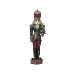 Matt antracit műgyanta diótörő figura, hossz: 15 cm; szélesség: 18 cm; magasság: 60 cm