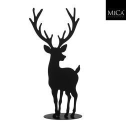 Fekete szarvasfigura, hossz: 19; szélesség: 8; magasság: 42,5 cm