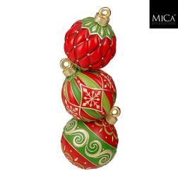 Piros gömbdísztorony dekoráció, magasság: 90; Ø 33 cm