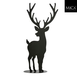 Fekete álló szarvasfigura, hossz: 36; szélesség: 17; magasság: 81 cm