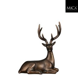 Sötétbarna szarvasfigura, hossz: 23; szélesség: 34; magasság: 40 cm
