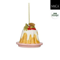 Torta alakú karácsonyfadísz barna színben