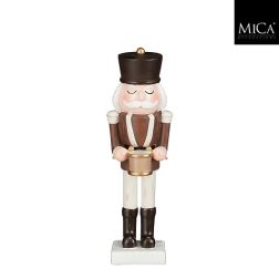 Barna dobos diótörő figura, hossz: 7; szélesség: 6; magasság: 21,5 cm