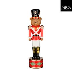 LED-es maci diótörő piros ruhában, 45 cm