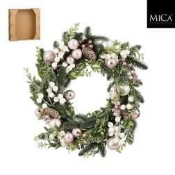 Rosalie rózsaszín koszorú, magasság: 11; Ø 50 cm