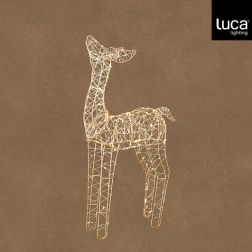 Pezsgőszínű LED szarvas, 350 LED-del, időzítővel, 74 cm