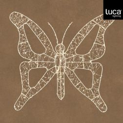 Függeszthető pillangó fénydekoráció, 600 melegfehér LED, hossz: 60; szélesség: 3; magasság: 52 cm