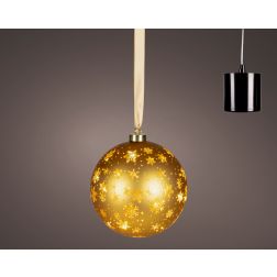 Arany forgó LED-es gömbdekoráció, Ø 19 cm