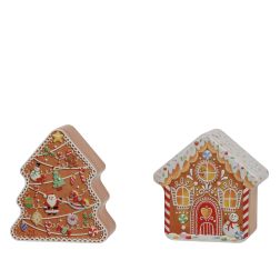 Terrakottaszínű házikós fém tárolódoboz, hossz: 14 cm; szélesség: 12,2 cm; magasság: 6,2 cm, több változatban