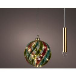 Színes gömbdekoráció melegfehér micro LED-del, többszínű, Ø 14 cm