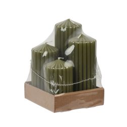 Zöld paraffin tömbgyertya, Ø 5 cm; magasság: 14 cm