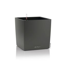 Lechuza CUBE Premium Charcoal Metallic műanyag növénytartó 30 cm
