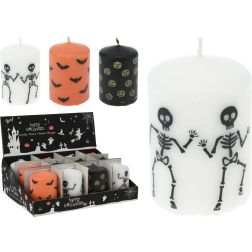 Kis halloweeni henger gyertya, 5x5x7.5 cm, több változatban