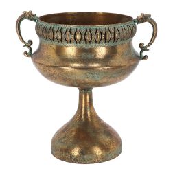 Antikolt stílusú fém francia váza, 34 cm