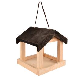 Esschert Design függeszthető fekete fa madáretető 19,9x20,0x23,3 cm, fekete tetővel