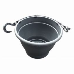 Függesztett műanyag cserép antracit színben, 30 cm
