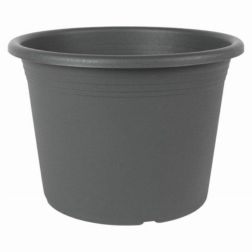 Műanyag henger alakú virágcserép antracit színben, 80 cm