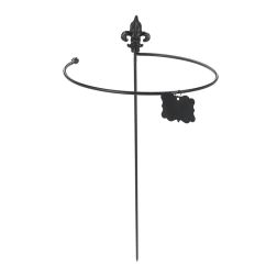 Fém növényfuttató pálca körívvel, fekete, 62 cm