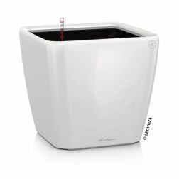 Lechuza QUADRO Premium Kivehető Be Ővel White High Gloss LS műanyag növénytartó 28 cm