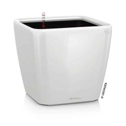 Lechuza QUADRO Premium Kivehető Be Ővel White High Gloss LS műanyag növénytartó 35 cm