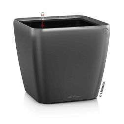 Lechuza QUADRO Premium Kivehető Be Ővel Charcoal Metallic LS műanyag növénytartó 35 cm
